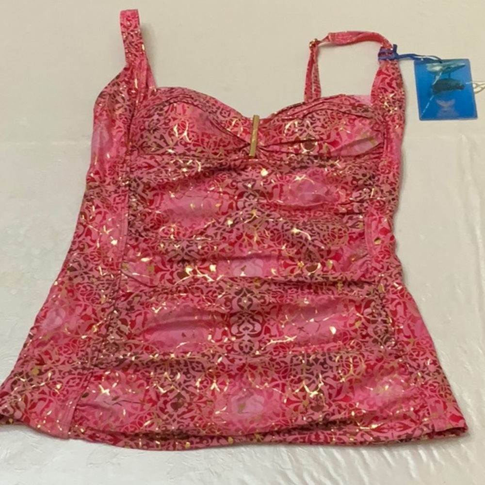 Lisa Blue ARABIAN NIGHTS tankini top -Rose (#45)